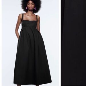 Zara black poplin voluminous dress